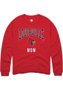Rally Louisville Cardinals Mens Red Mom Long Sleeve Crew Sweatshirt