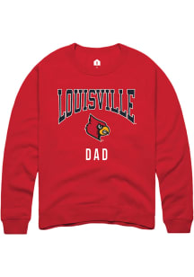 Rally Louisville Cardinals Mens Red Dad Long Sleeve Crew Sweatshirt