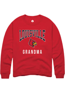 Rally Louisville Cardinals Mens Red Grandma Long Sleeve Crew Sweatshirt