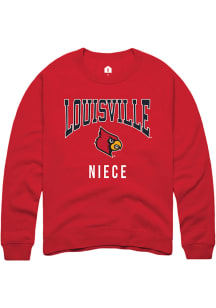 Rally Louisville Cardinals Mens Red Niece Long Sleeve Crew Sweatshirt