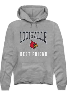 Rally Louisville Cardinals Mens Grey Best Friend Long Sleeve Hoodie