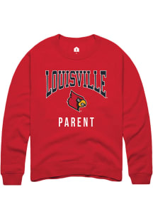 Rally Louisville Cardinals Mens Red Parent Long Sleeve Crew Sweatshirt