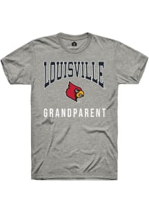 Rally Louisville Cardinals Grey Grandparent Short Sleeve T Shirt