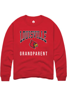 Rally Louisville Cardinals Mens Red Grandparent Long Sleeve Crew Sweatshirt