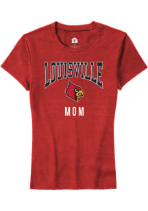Rally Louisville Cardinals Womens Red Mom Short Sleeve T-Shirt