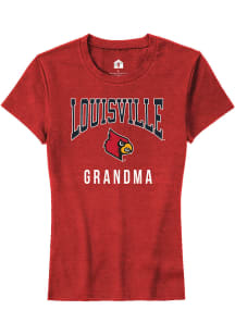 Rally Louisville Cardinals Womens Red Grandma Short Sleeve T-Shirt