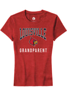 Rally Louisville Cardinals Womens Red Grandparent Short Sleeve T-Shirt