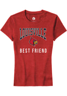 Rally Louisville Cardinals Womens Red Best Friend Short Sleeve T-Shirt