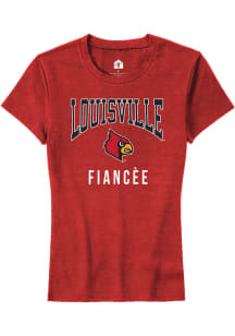 Rally Louisville Cardinals Womens Red Fiancée Short Sleeve T-Shirt