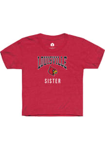 Rally Louisville Cardinals Youth Red Sister Short Sleeve T-Shirt