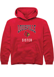 Rally Louisville Cardinals Youth Red Sister Long Sleeve Hoodie