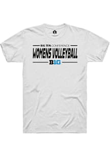 Rally Big Ten White Womens Volleyball Short Sleeve T Shirt