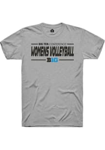 Big Ten Grey Rally Womens Volleyball Short Sleeve T Shirt