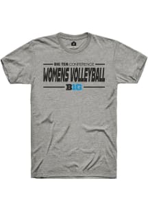Big Ten Grey Rally Womens Volleyball Short Sleeve T Shirt