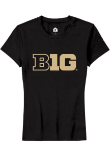 Rally Big Ten Womens Black Primary Logo Short Sleeve T-Shirt