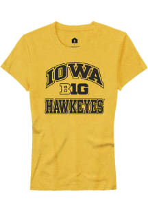 Rally Iowa Hawkeyes Womens Yellow No 1 Short Sleeve T-Shirt
