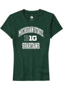 Rally Michigan State Spartans Womens Green No 1 Short Sleeve T-Shirt