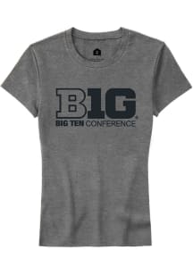 Rally Big Ten Womens Grey Conference Short Sleeve T-Shirt