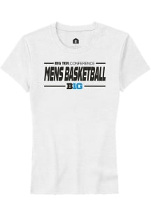 Big Ten White Rally Mens Basketball Short Sleeve T-Shirt