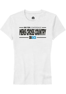 Big Ten White Rally Mens Cross Country Short Sleeve T-Shirt