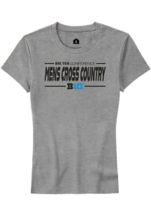 Rally Big Ten Womens Grey Mens Cross Country Short Sleeve T-Shirt