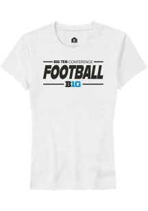 Rally Big Ten Womens White Football Short Sleeve T-Shirt