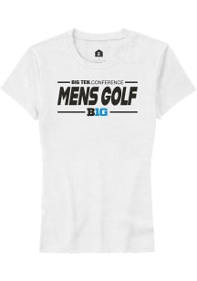 Big Ten White Rally Mens Golf Short Sleeve T-Shirt