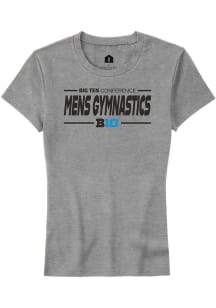 Rally Big Ten Womens Grey Mens Gymnastics Short Sleeve T-Shirt