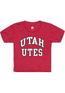 Rally Utah Utes Youth Red Arch Stack Short Sleeve T-Shirt