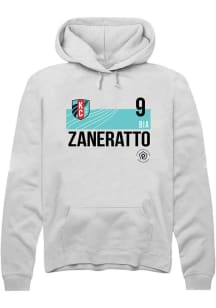 Bia Zaneratto  Rally KC Current Mens White Player Teal Block Neutrals Long Sleeve Hoodie