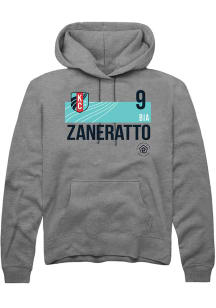 Bia Zaneratto  Rally KC Current Mens Grey Player Teal Block Neutrals Long Sleeve Hoodie