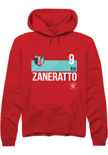 Bia Zaneratto  Rally KC Current Mens Red Player Teal Block Long Sleeve Hoodie