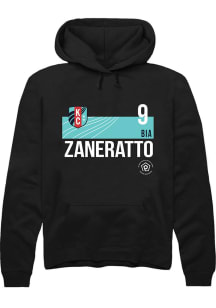 Bia Zaneratto  Rally KC Current Mens Black Player Teal Block Long Sleeve Hoodie