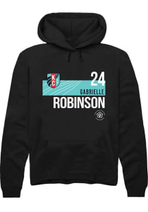 Gabrielle Robinson  Rally KC Current Mens Black Player Teal Block Long Sleeve Hoodie