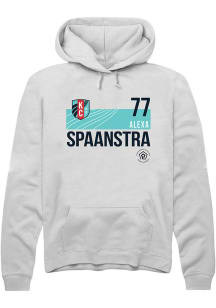 Alexa Spaanstra  Rally KC Current Mens White Player Teal Block Neutrals Long Sleeve Hoodie