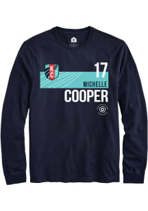 Michelle Cooper  KC Current Navy Blue Rally Player Teal Block Long Sleeve T Shirt