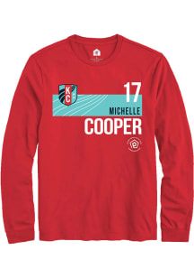 Michelle Cooper  KC Current Red Rally Player Teal Block Long Sleeve T Shirt
