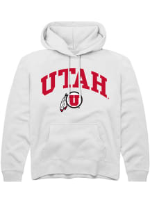 Rally Utah Utes Youth White Arch Logo Long Sleeve Hoodie