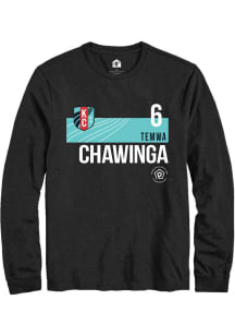 Temwa Chawinga  KC Current Black Rally Player Teal Block Long Sleeve T Shirt