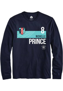 Nichelle Prince  KC Current Navy Blue Rally Player Teal Block Long Sleeve T Shirt