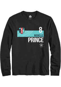 Nichelle Prince  KC Current Black Rally Player Teal Block Long Sleeve T Shirt