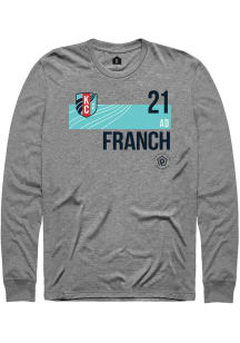 AD Franch  KC Current Graphite Rally Player Teal Block Neutrals Long Sleeve T Shirt