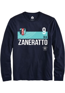 Bia Zaneratto  KC Current Navy Blue Rally Player Teal Block Long Sleeve T Shirt