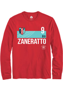 Bia Zaneratto  KC Current Red Rally Player Teal Block Long Sleeve T Shirt