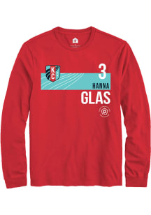 Hanna Glas  KC Current Red Rally Player Teal Block Long Sleeve T Shirt