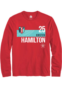 Kristen Hamiltion  KC Current Red Rally Player Teal Block Long Sleeve T Shirt