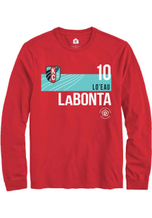 Lo'eau LaBonta  KC Current Red Rally Player Teal Block Long Sleeve T Shirt