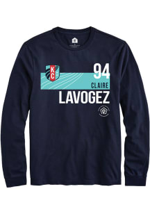 Claire Lavogez  KC Current Navy Blue Rally Player Teal Block Long Sleeve T Shirt