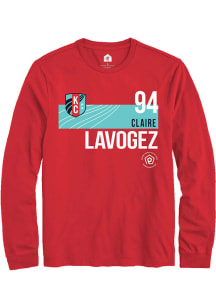 Claire Lavogez  KC Current Red Rally Player Teal Block Long Sleeve T Shirt