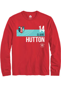 Claire Hutton  KC Current Red Rally Player Teal Block Long Sleeve T Shirt